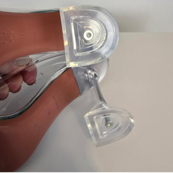 Amina Muaddi Rosie Glass Pump PVC Transparent 95MM Rhinestone Bow 38 SEE - Picture 11 of 16